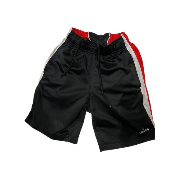 Spalding Black Red Athletic Shorts Mens S - Picture 1 of 3